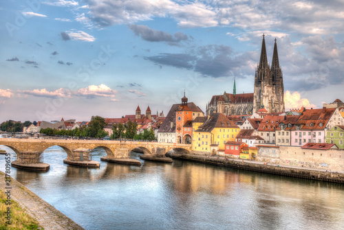 Regensburg Germany with the Danube river