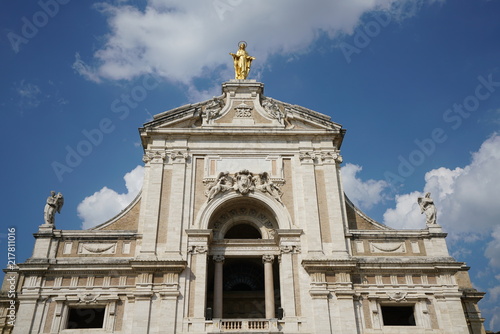 Assisi,Italy-July 28, 2018: The Basilica of Santa Maria degli Angeli