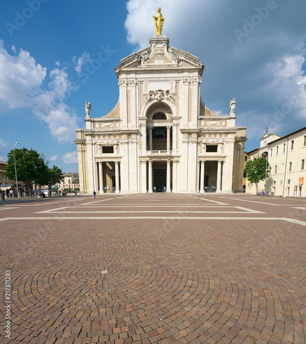 Assisi,Italy-July 28, 2018: The Basilica of Santa Maria degli Angeli
