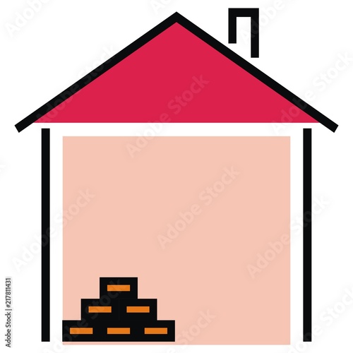 house, masonry, vector icon