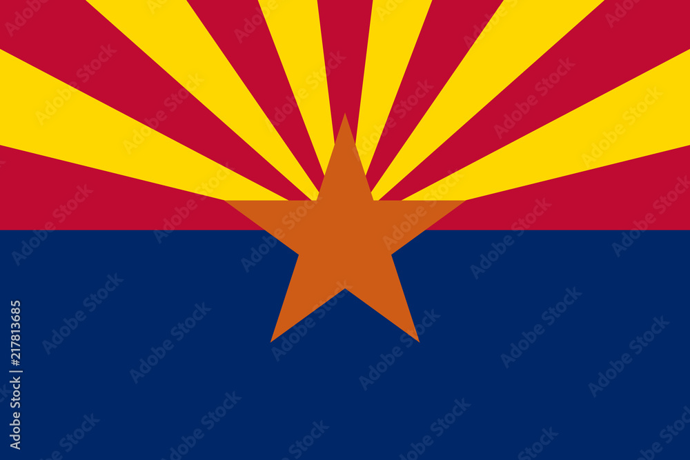 Naklejka premium Flag of the USA State of Arizona, vector.