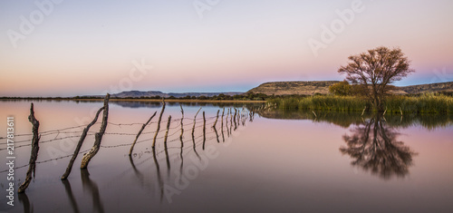 Pink lake in Aguascalientes, Mexico.