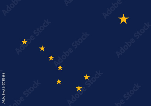 Flag of the USA State of Alaska, vector.