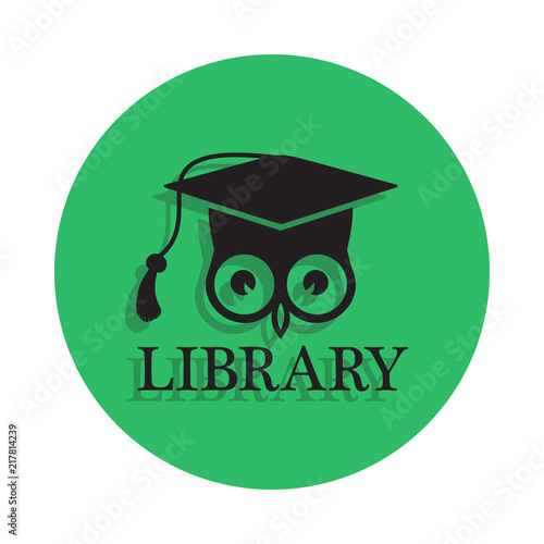 owl and graduate cap illustration. Element of library icon for mobile concept and web apps. Detailed owl and graduate cap icon can be used for web and mobile