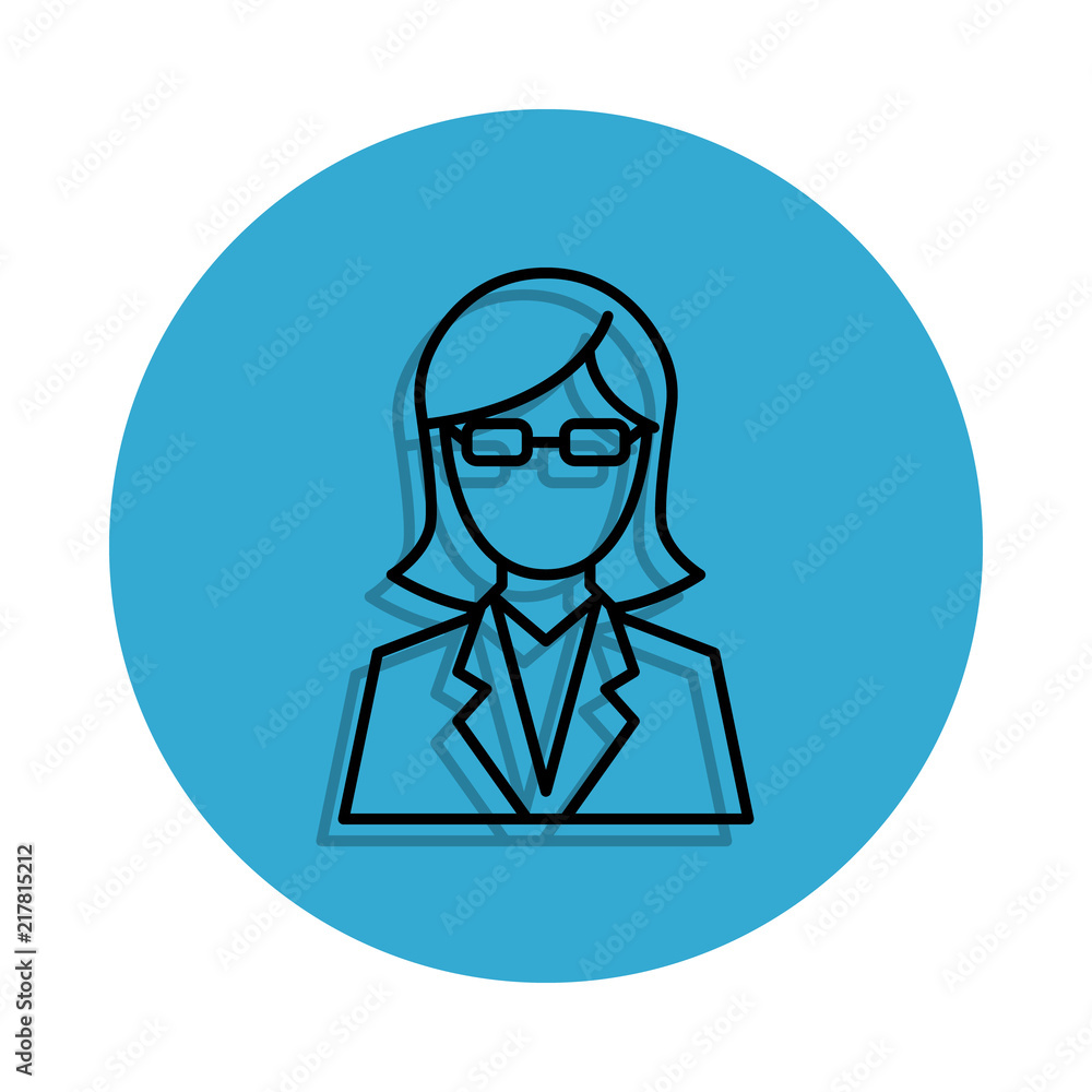teacher icon. Element of school for mobile concept and web apps icon. Thin line icon with shadow in badge for website design and development, app development teacher icon. Element of school for mobile concept and web apps icon. Thin line icon with shadow in badge for website design and development, app development