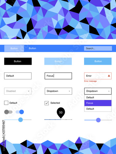 Light Pink, Blue vector design ui kit with mosaic.