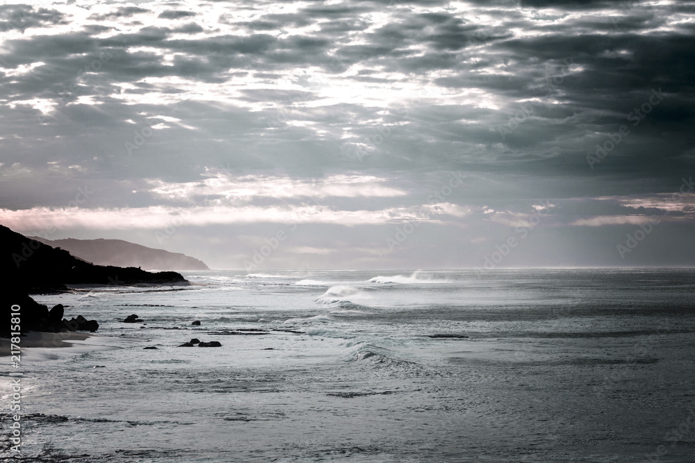 Waves and Rocks at Beach at Sunrise, Waves and Rocks at Beach at Sunrise,