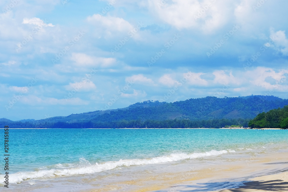 Amazing landscape of Andaman Sea, Thailand. Blue sky, azure water. Concept: travel destination, exotic place