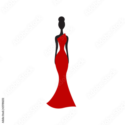 Silhouette of slender woman