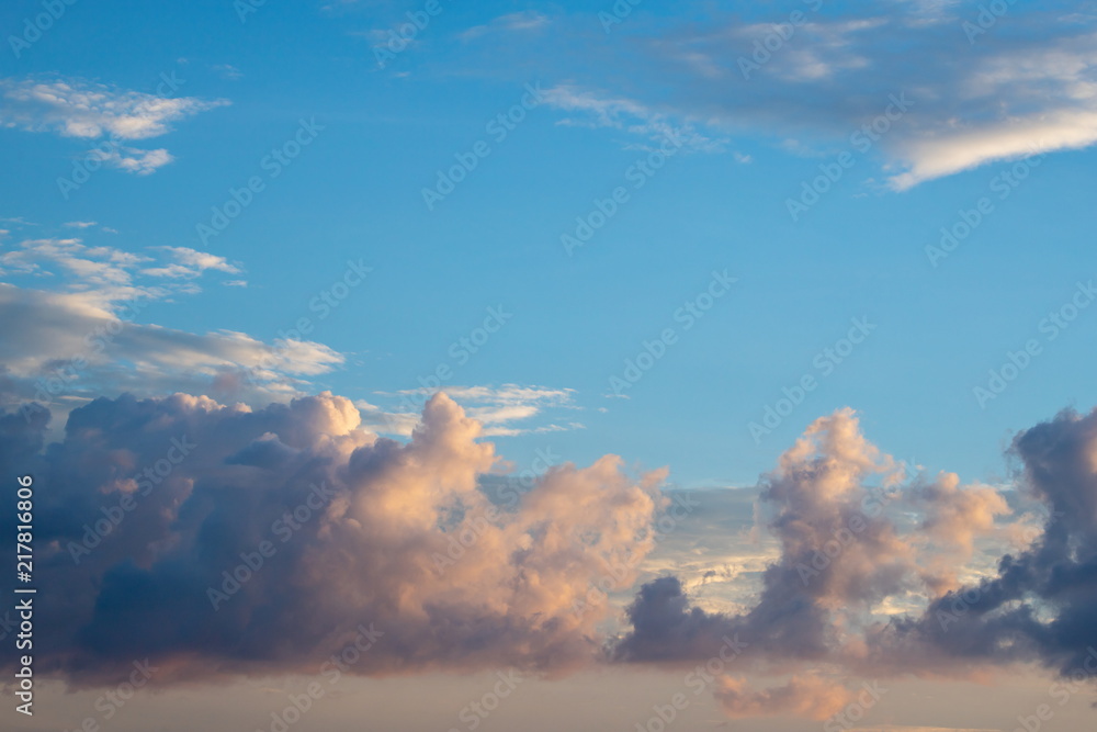 Cloudscape at twilight and blue sky