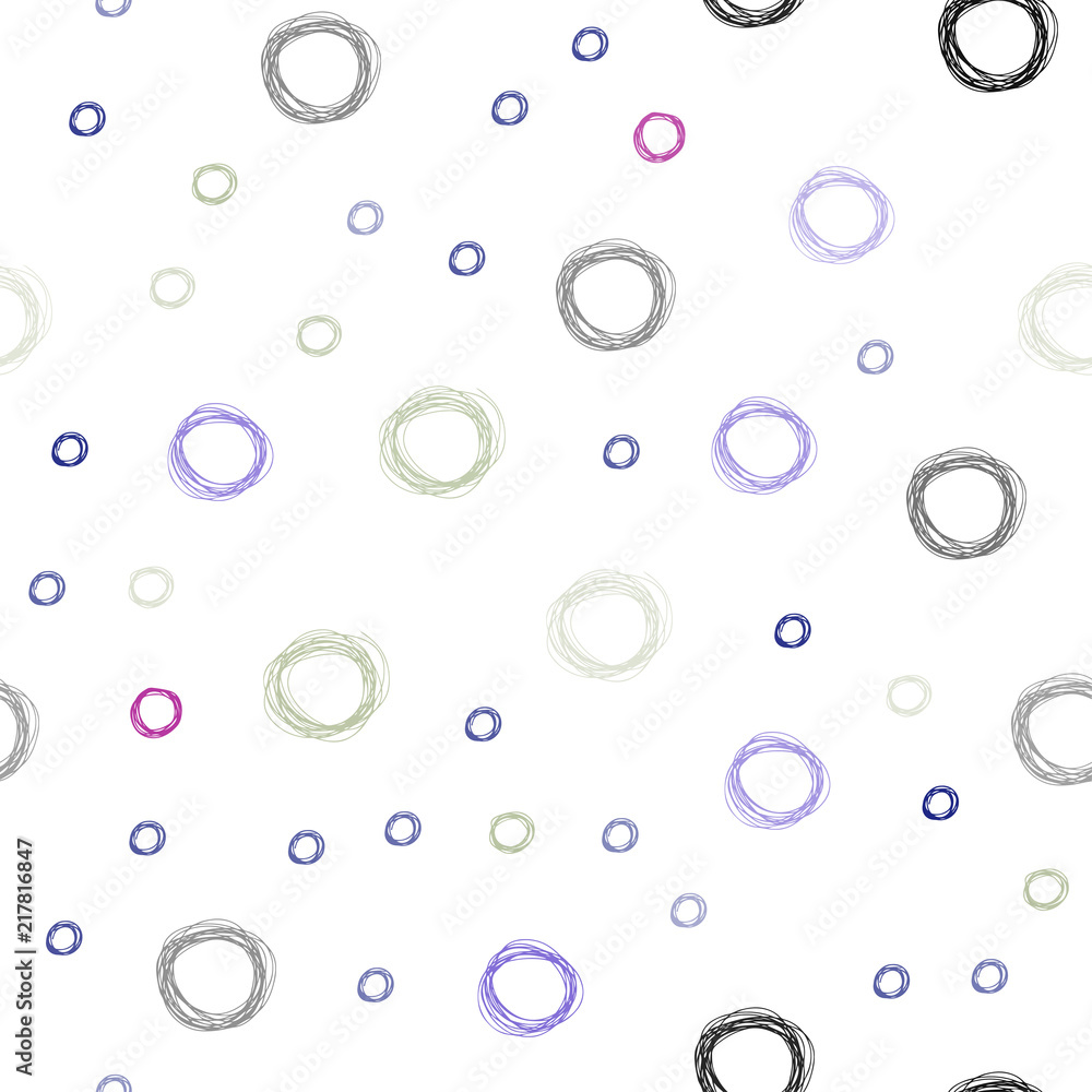 Light Multicolor vector seamless pattern with spheres.