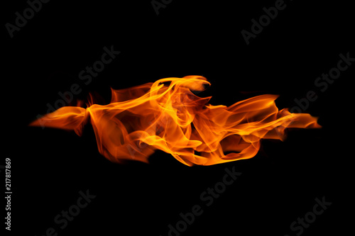 Fire flames on black background © prapann