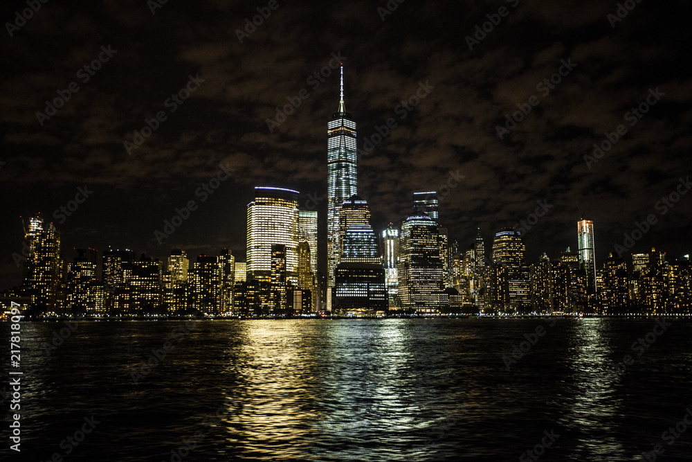New York Skyline at night. 