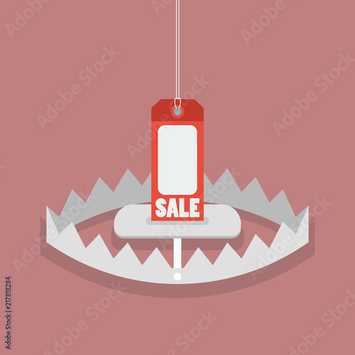 Sale tag in bear trap