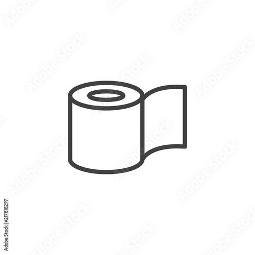 Toilet paper outline icon. linear style sign for mobile concept and web design. simple line vector icon. Symbol, logo illustration. Pixel perfect vector graphics