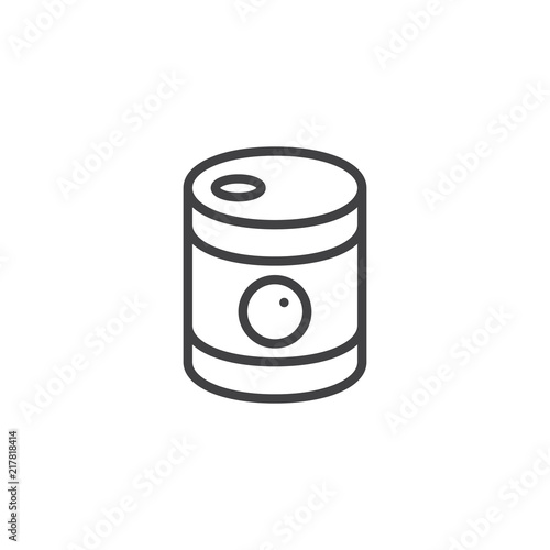 Canned food outline icon. linear style sign for mobile concept and web design. Conserve Can simple line vector icon. Symbol, logo illustration. Pixel perfect vector graphics
