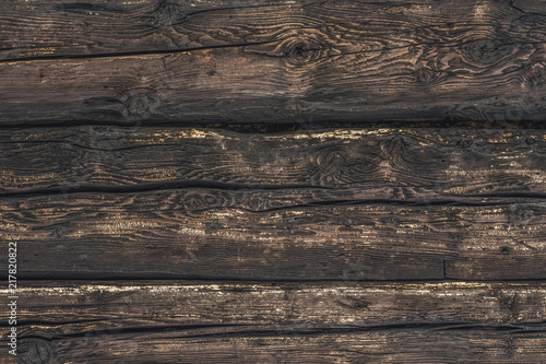 Dark wooden wall, dark brown wood floor or old brown wood table. Background photo of a wooden surface.