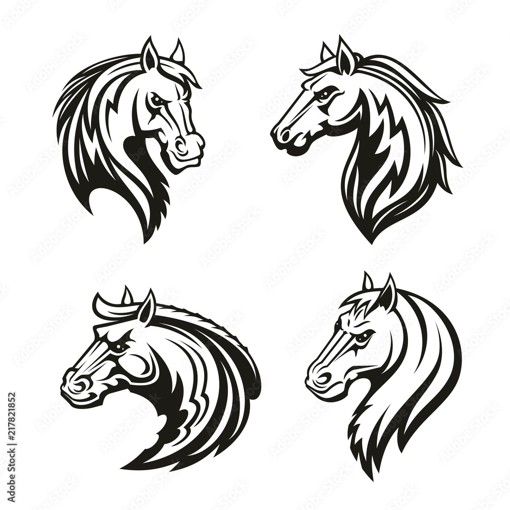 Horse animal tribal tattoo or racing sport mascot Horse animal tribal tattoo or racing sport mascot