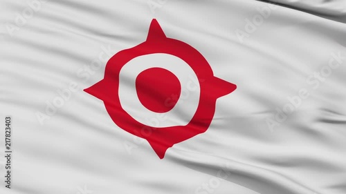 Nichinan close up flag, Miyazaki prefecture, realistic animation seamless loop - 10 seconds long photo