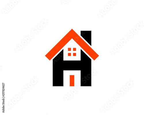 h letter house logo