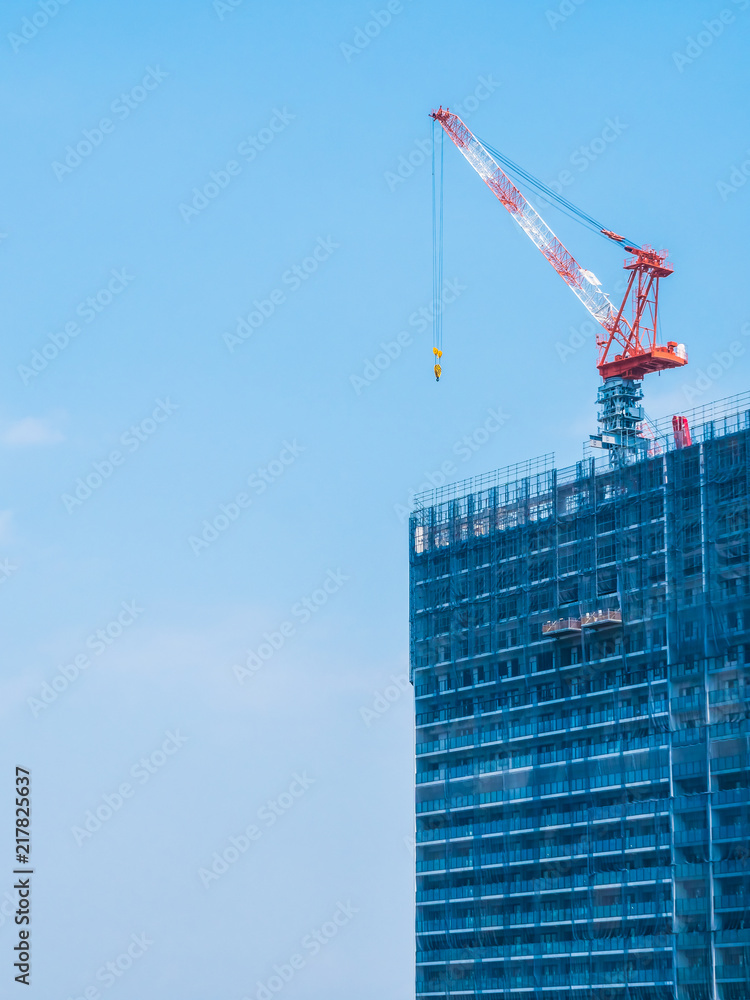 Crane building under construction exterior Crane building under construction exterior