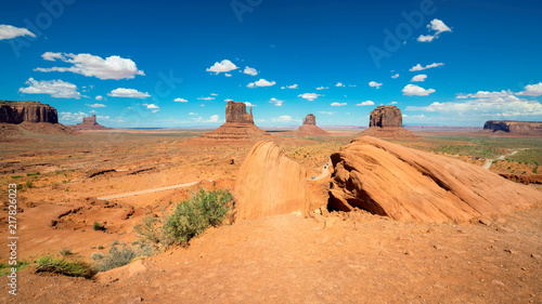 Panorama of Monument valley in Arizona desert 