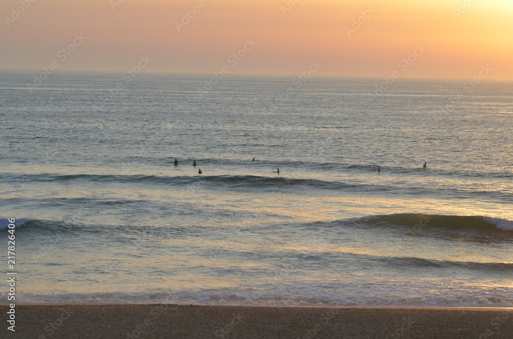 Obraz premium couché de soleil plage de Soustons
