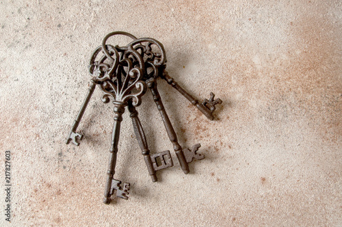 Bunch of old cast-iron keys