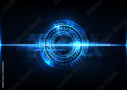 Abstract digital technology operational system modern blueprint cyber background vector