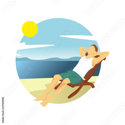 Summer Beach Boy Relaxing Activity Scenery Illustration Design © Svvell