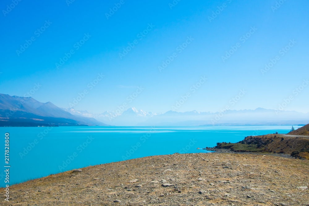 Lake Pukaki and Mt. Cook as a Background, South Island New Zealand