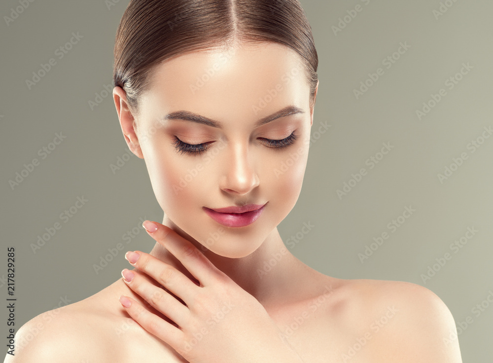 Healthy skin face woman portrait closeup beauty makeup natural portrait Healthy skin face woman portrait closeup beauty makeup natural portrait