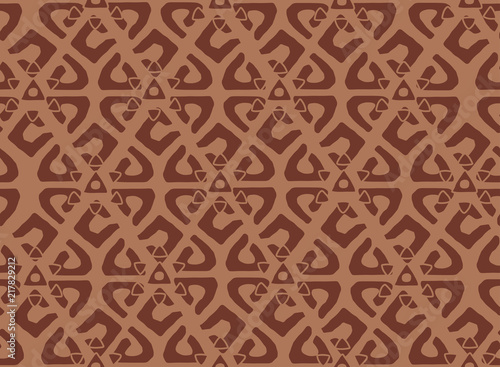 Hand drawn folk ethnic ornamented seamless pattern. Stylized tribe flowers. Texture background for textile print, wrapping paper, oriental cuisine restaurants ads. Vector