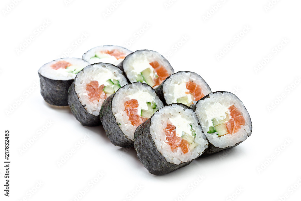 sushi roll isolated on white background. sushi roll isolated on white background.