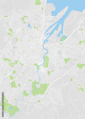 Detailed vector color map of Belfast