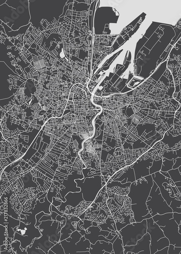 Monochrome detailed plan city of Belfast