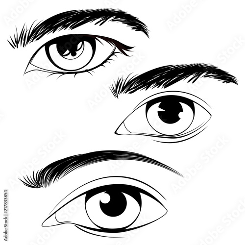 Male eyes with eyebrows