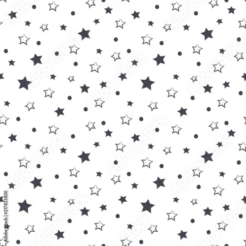 Beautiful Star Pattern. Endless Shape. Christmas Background.
