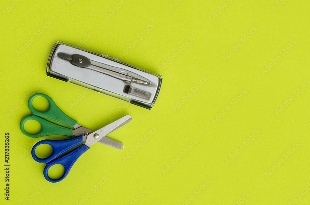 Back to school. Items for the school on a different background. Back to school. Items for the school on a different background.
