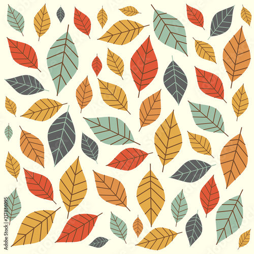 Colorful autumn pattern with small leaves