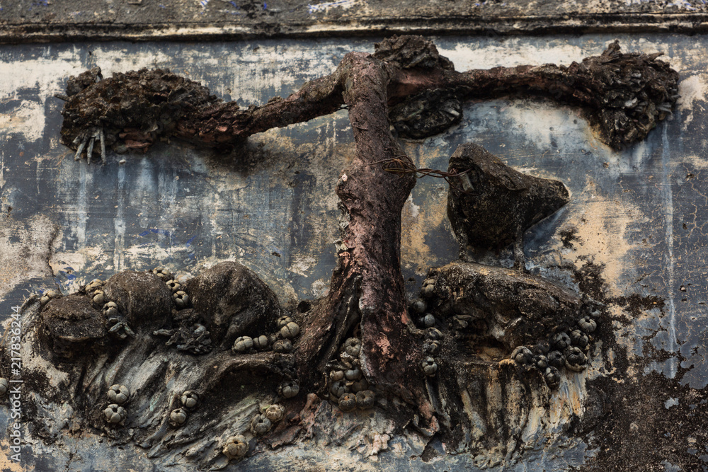 Fototapeta premium Sculptures and sculptures in ancient architecture