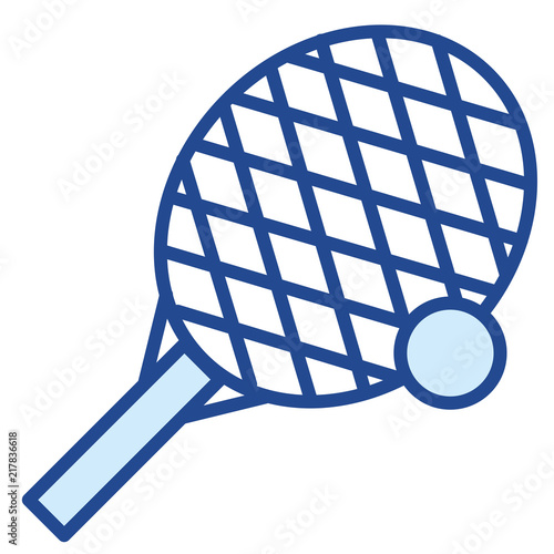 Tennis, Tennsschläger mit Tennisball Vector Icon Illustration