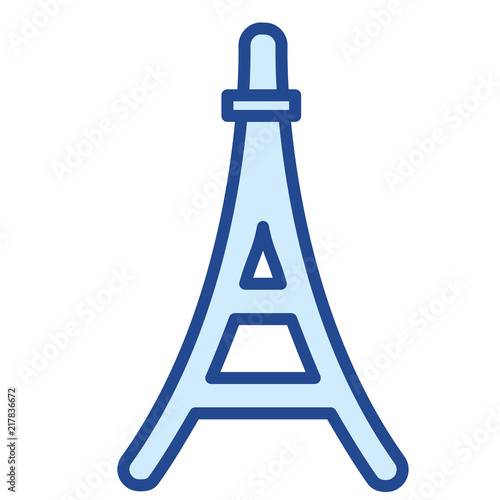 Eiffelturm in Paris, Frankreich Vector Icon Illustration