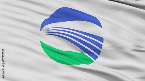 Sakata close up flag, Yamagata prefecture, realistic animation seamless loop - 10 seconds long photo