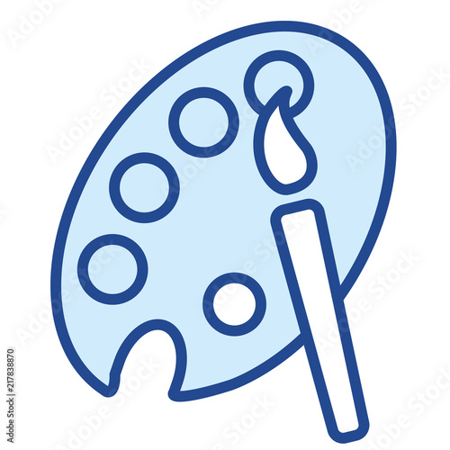 Pinsel mit Farbpalette Vector Icon Illustration