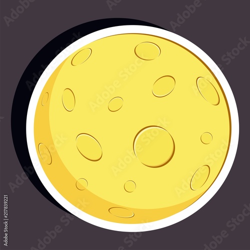 Vector illustration of a cartoon stickers of cosmic objects - moon