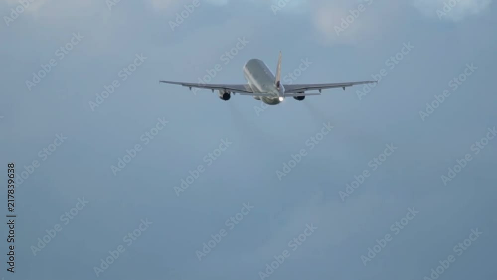 Airplane lifting up after took off from airport Airplane lifting up after took off from airport