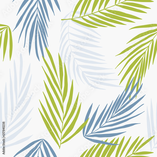 Hand drawn tropical plants. Vector seamless pattern