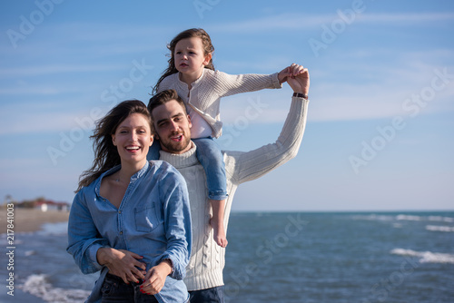 Young family enjoying vecation during autumn