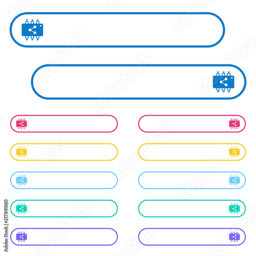 Connect hardware icons in rounded color menu buttons